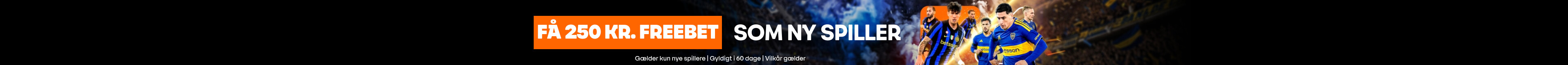 Få 250 kr. som ny kunde, første gang du spiller 250 kr. på sport